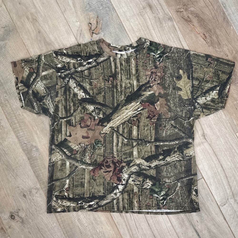 Vintage Mossy Oak Woods Camo Short Sleeve Shirt Mens Size 2XL